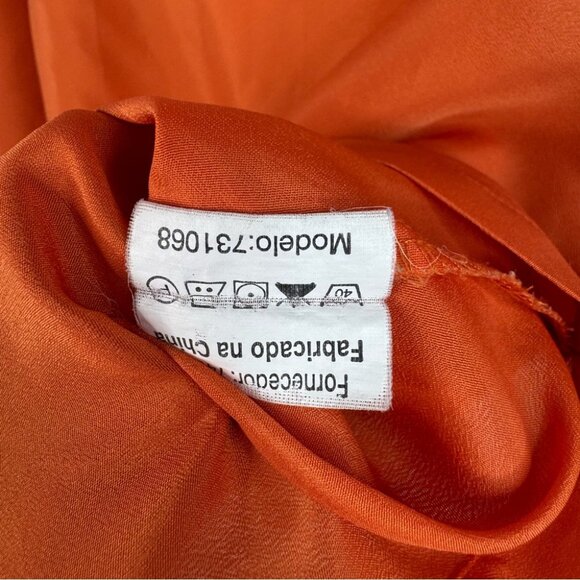 Yessica city top shirt Elegant Orange Blouse with Keyhole Detail - Picture 8 of 9